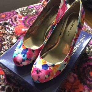 Watercolor platform heels